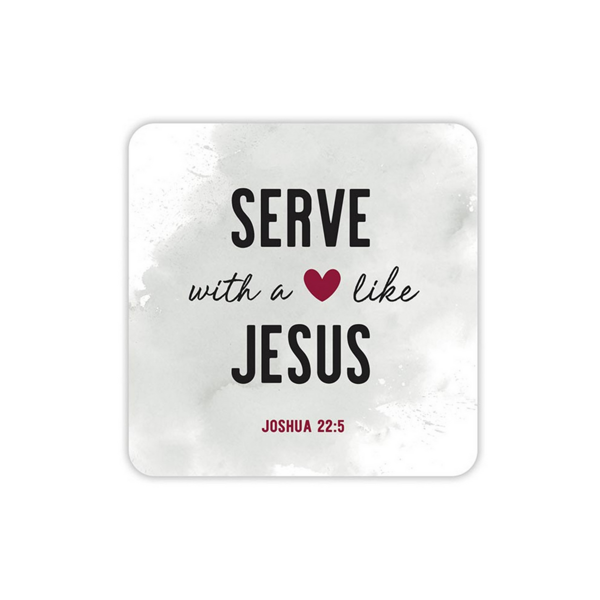 Serve with a heart like Jesus spinner key ring. The heart spins in a circle and both sides of the heart are engraved with "Serve Him Joshua 22:5".
