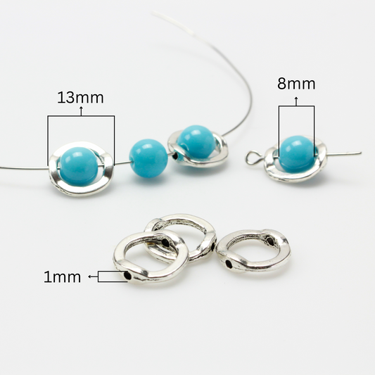 20 Spinning Bead Frames 13mm (fits 8mm beads) Available in Silver, Bronze, and Gold
