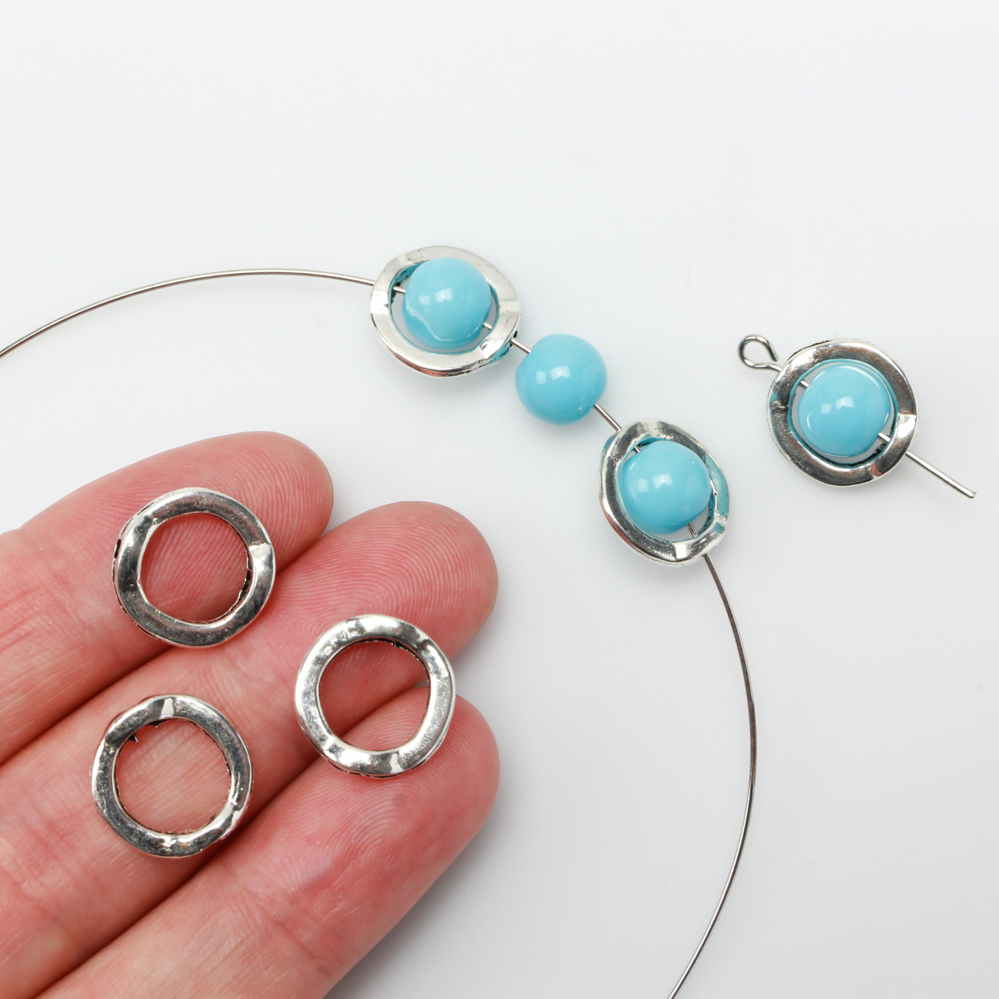 20 Spinning Bead Frames 13mm (fits 8mm beads) Available in Silver, Bronze, and Gold