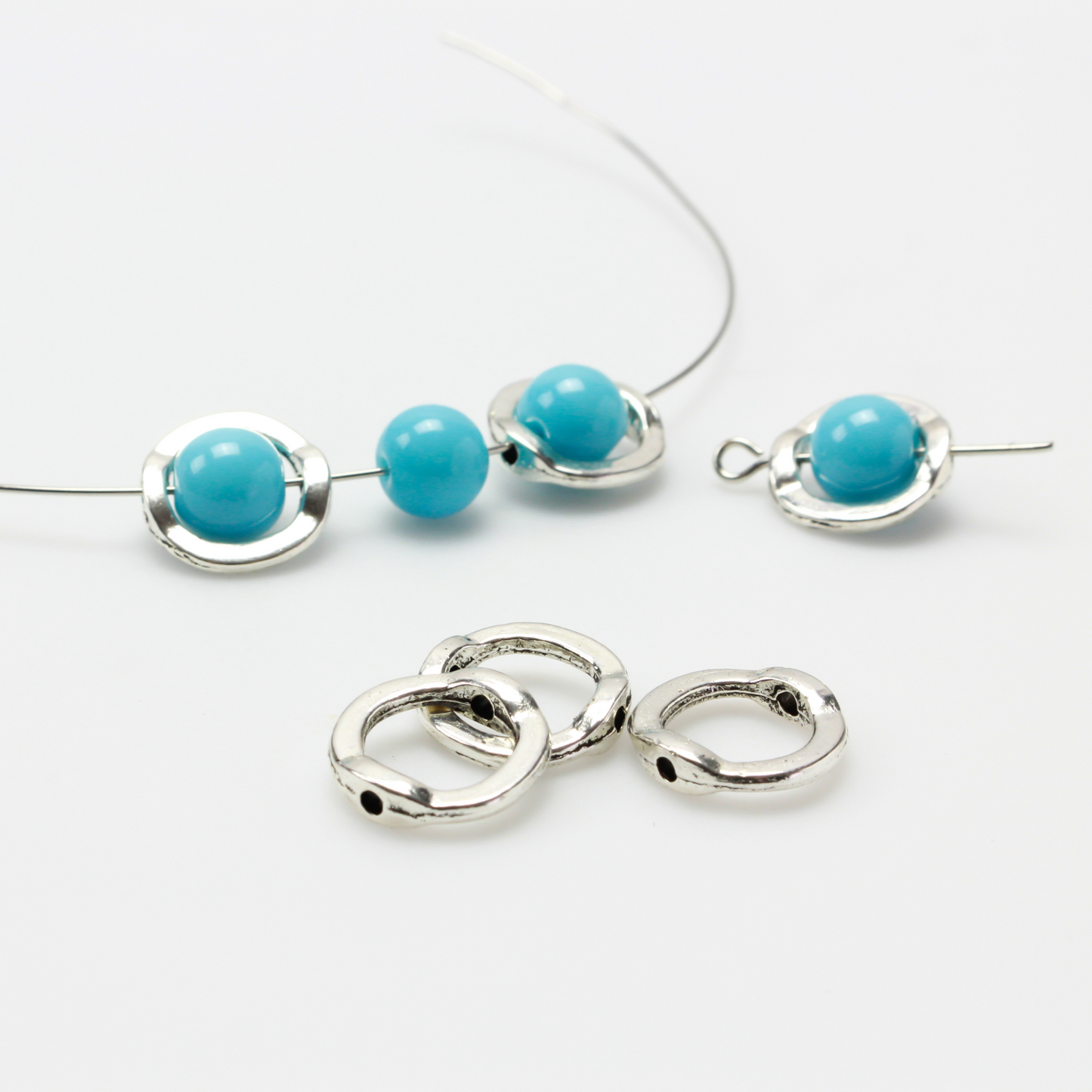 20 Spinning Bead Frames 13mm (fits 8mm beads) Available in Silver, Bronze, and Gold