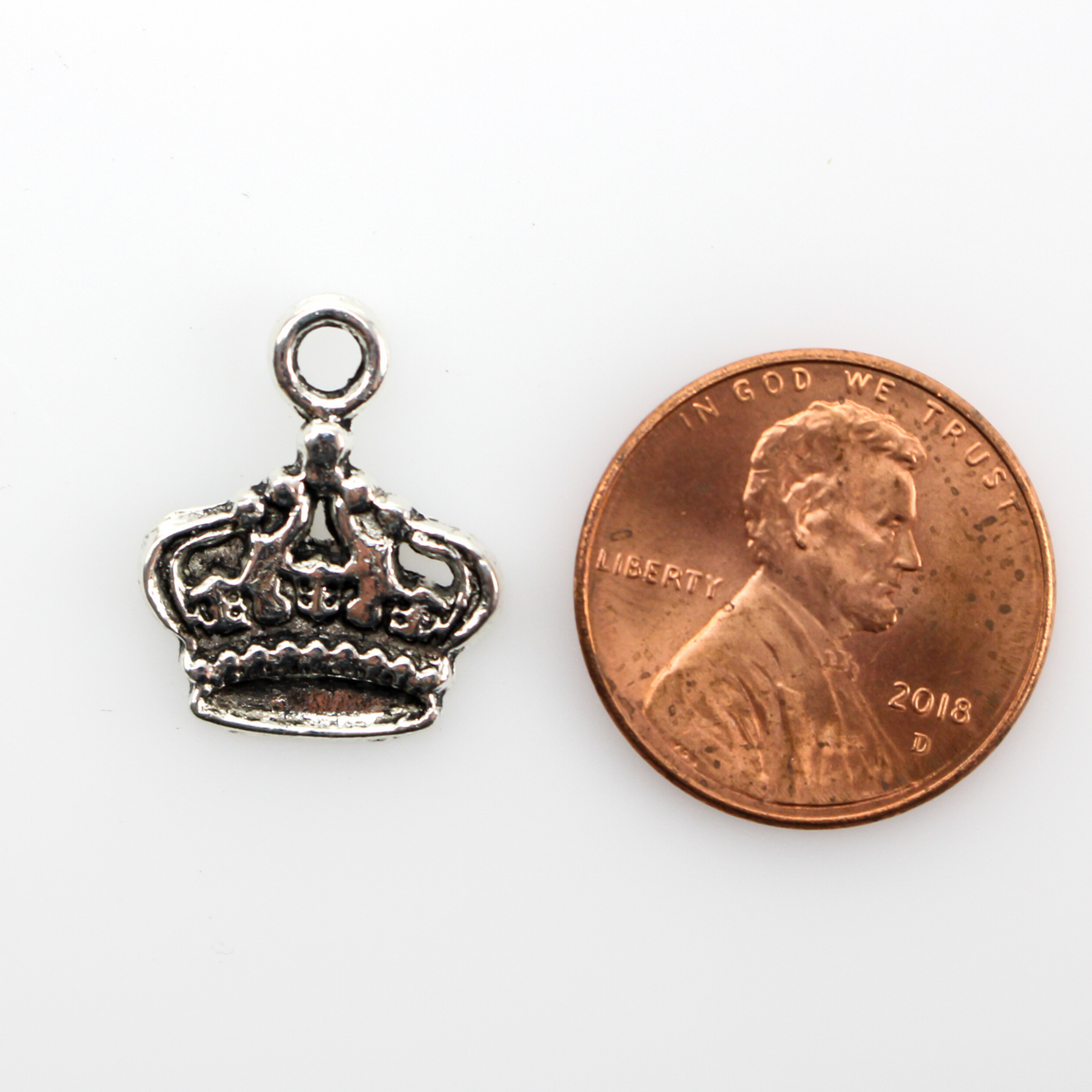 Crown Charms Silver Tone - Symbol of Royalty Mary Queen of Heaven - 25pcs