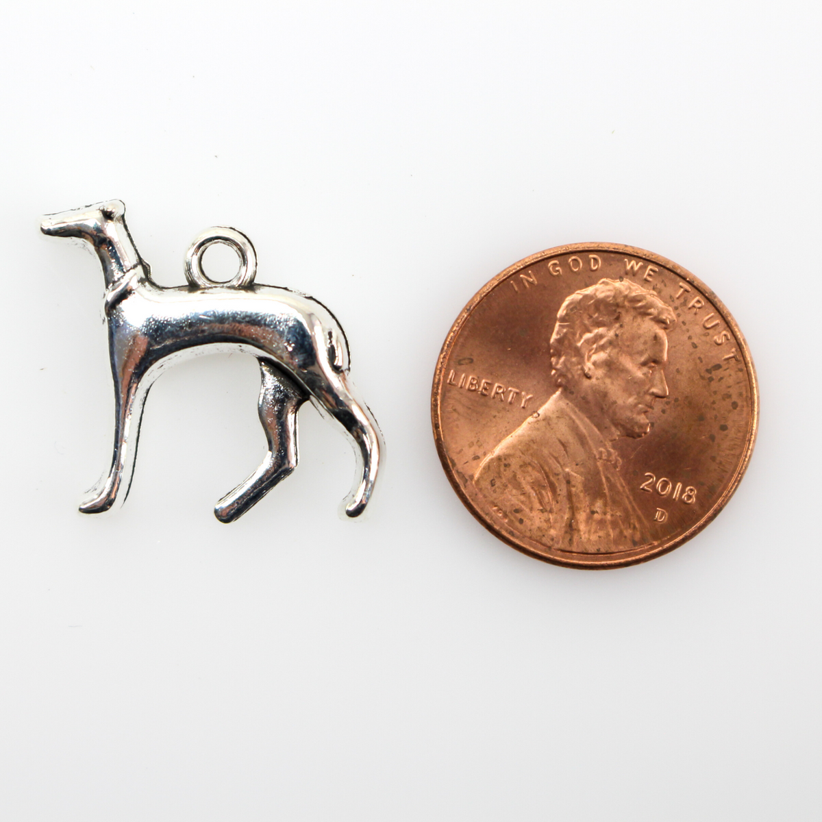 Dog Charm Silver Tone - Symbol of Fidelity, Loyalty, Orthodoxy - 10pcs