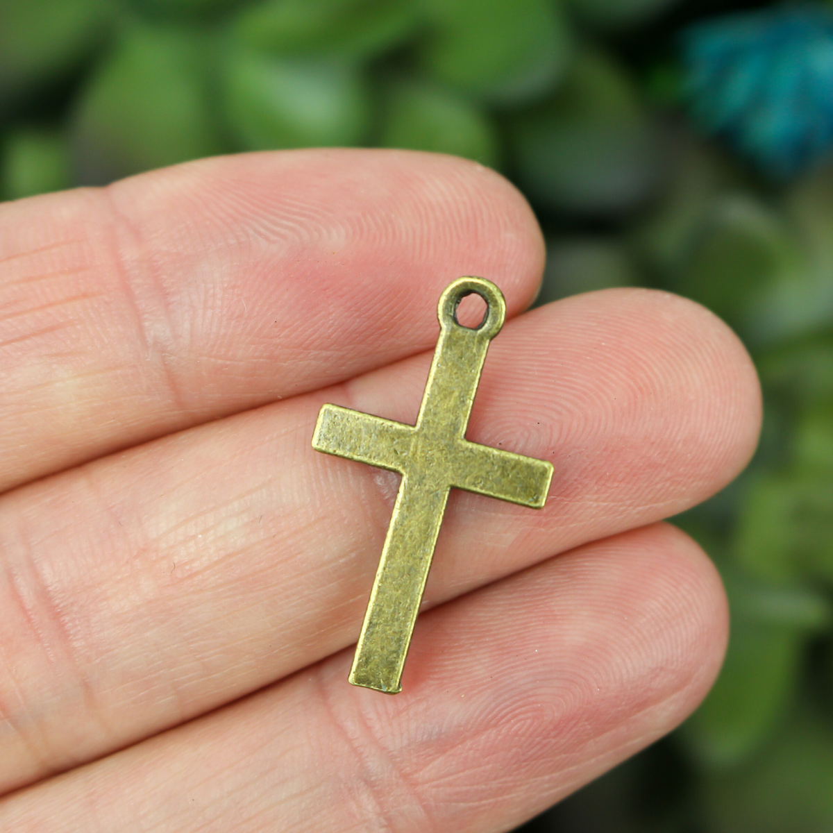 Religious Classic Cross Charm Pendant - Bronze 10pcs