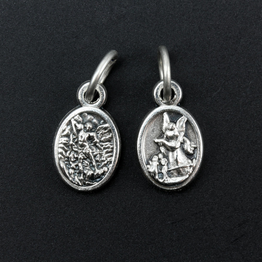 small archangel michael and guardian angel medal