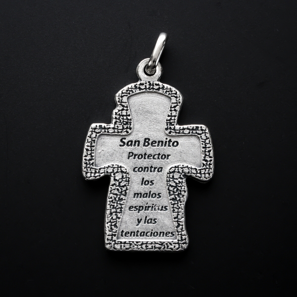 Saint Benedict Cross Shaped Pendant - San Benito Protector Against Evil Spirits and Temptations