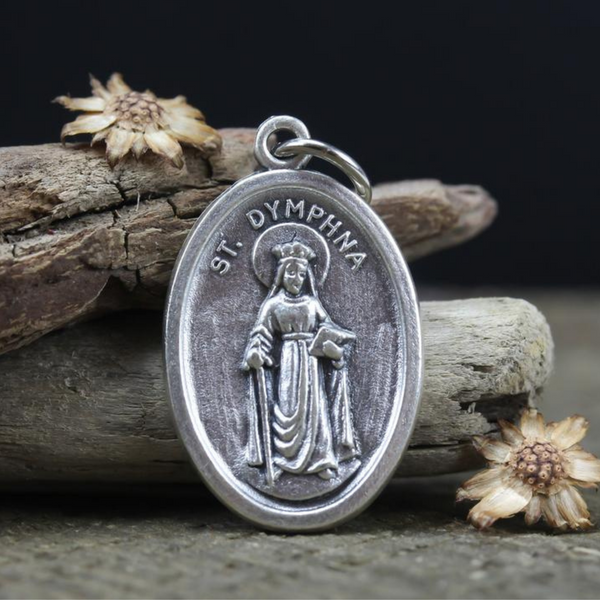 saint dymphna oval religious medal