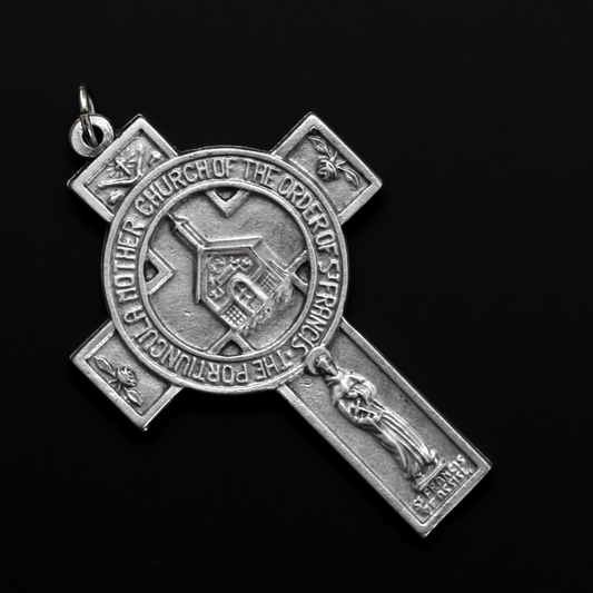 The Blessing of Saint Francis Cross - Portiuncula Mother Church of The Order of St Francis, 2-1/4" Long