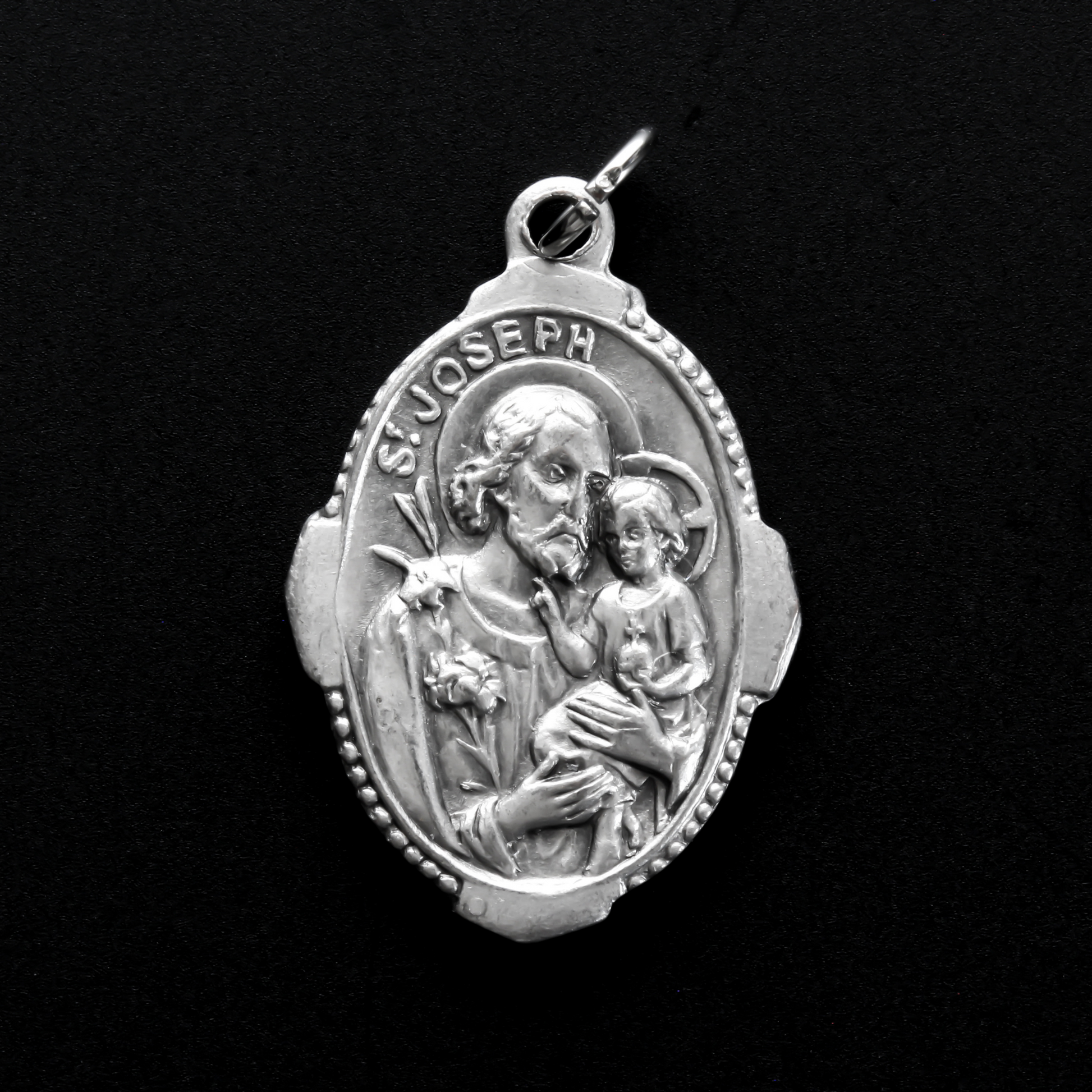 Saint Joseph Pray for Us Medal with Deluxe Ornate Border