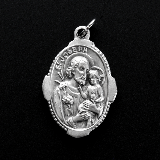 Saint Joseph Pray for Us Medal with Deluxe Ornate Border