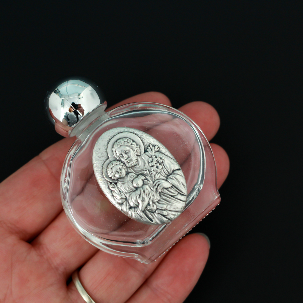 Saint Joseph Glass Holy Water Bottle