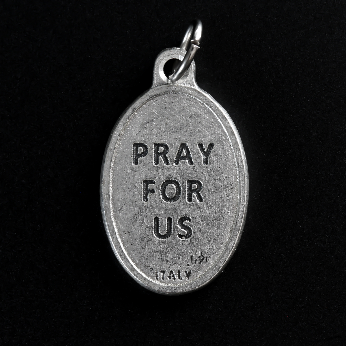 Saint Margaret of Castello medal that depicts the saint on the front and "Pray For Us" on the back