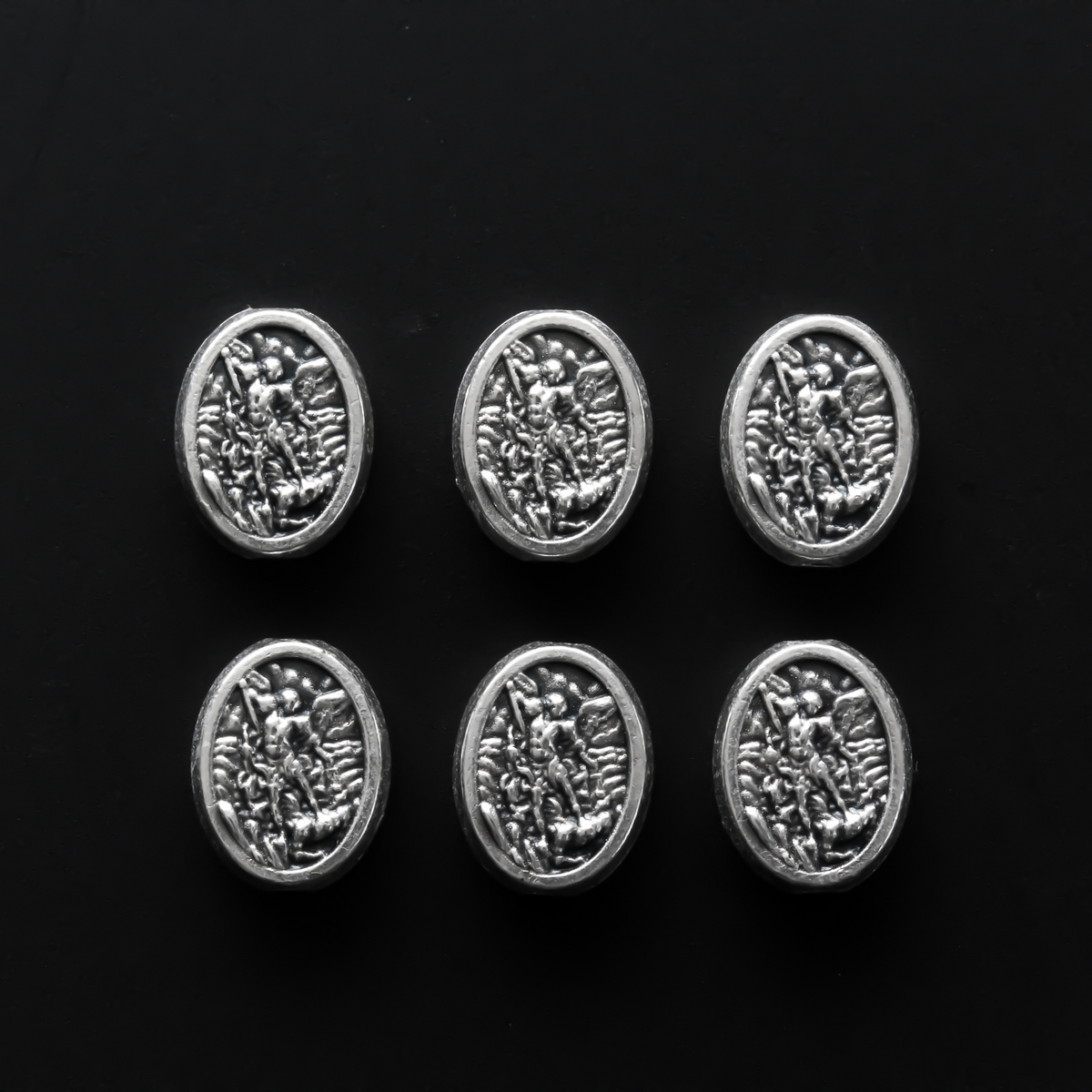 9mm oval metal saint michael rosary beads