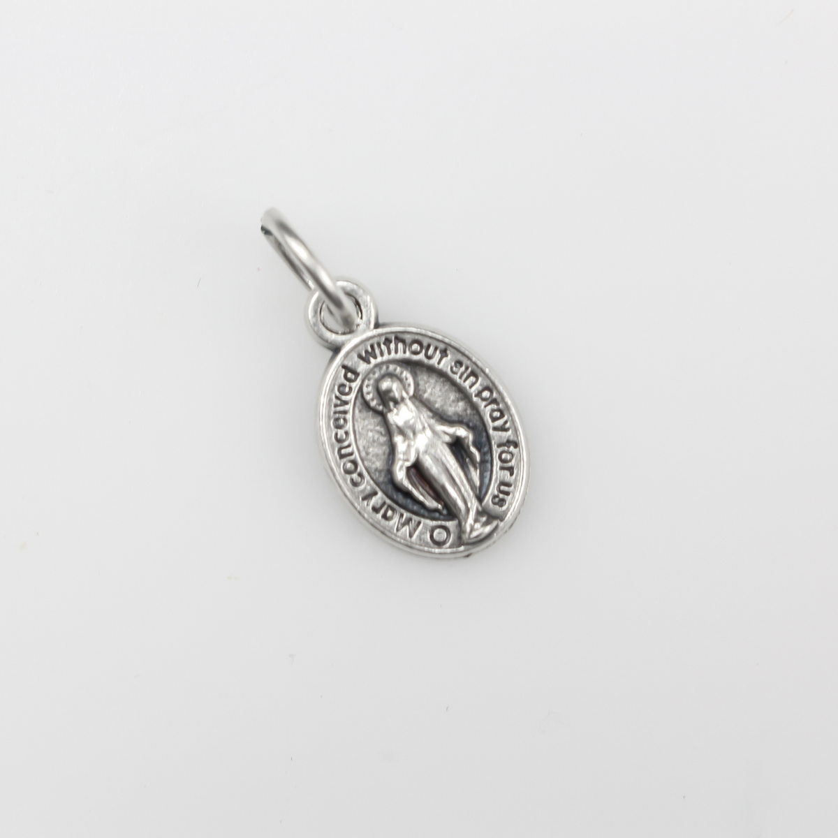 Tiny Miraculous Mary Medal in English - 1/2" Long