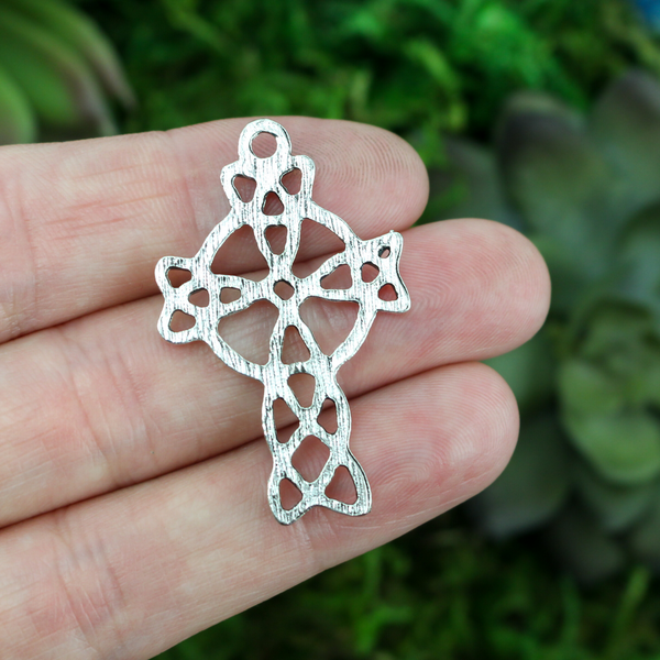 Celtic Cross Pendant with Trinity Knot Triquetra Symbol of Holy Trinity - 5pcs