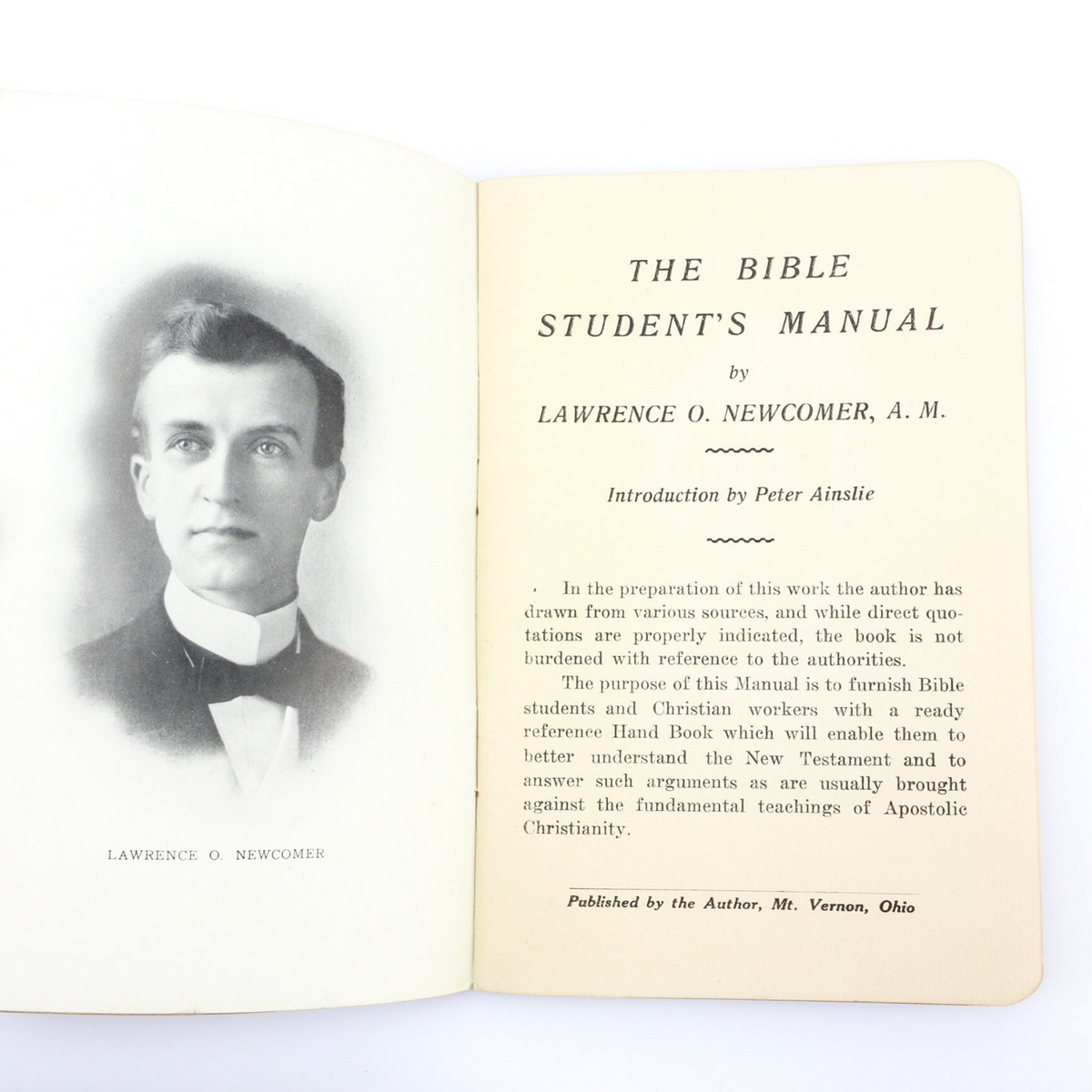 Antique New Testament Study Guide - The Bible Student's Manual 1910 Lawrence O. Newcomer