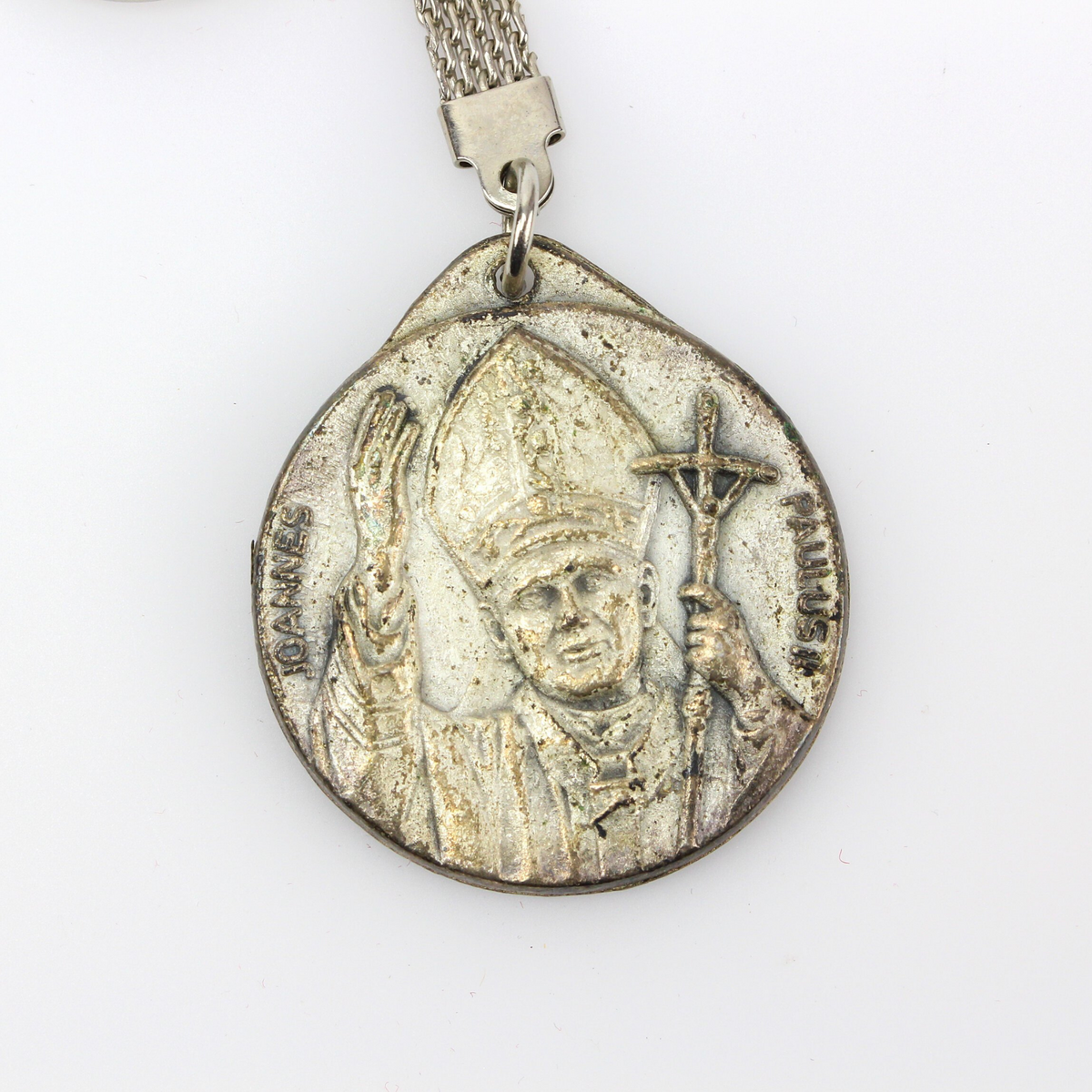 Vintage Pope John Paul II Vatican Medal Keychain