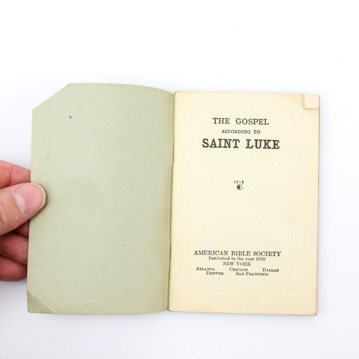 Vintage Pamphlet - The Gospel of Saint Luke - 1928 Edition by the American Bible Society