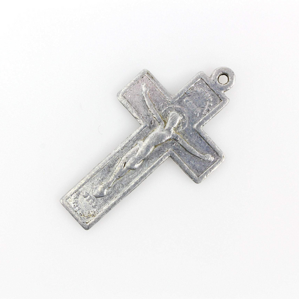 silver tone vintage crucifix cross pendant