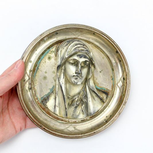 vintage sorrowful mother wall hanging plaque