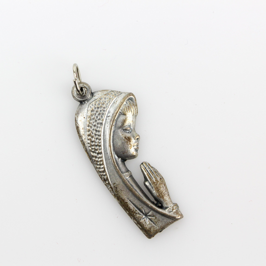 Vintage Virgin Mary Prayer Charm Pendant