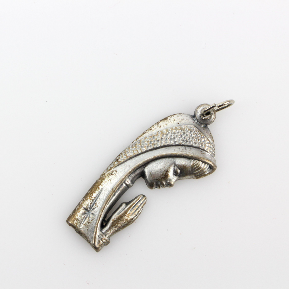 Vintage Virgin Mary Prayer Charm Pendant