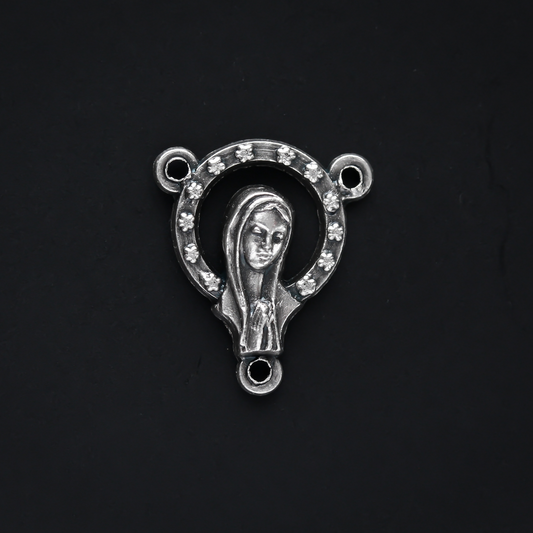 virgin mary twelve star halo rosary centerpiece