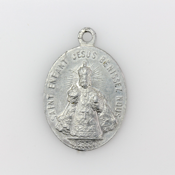 vintage french infant jesus of prague medal