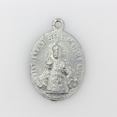vintage french infant jesus of prague medal