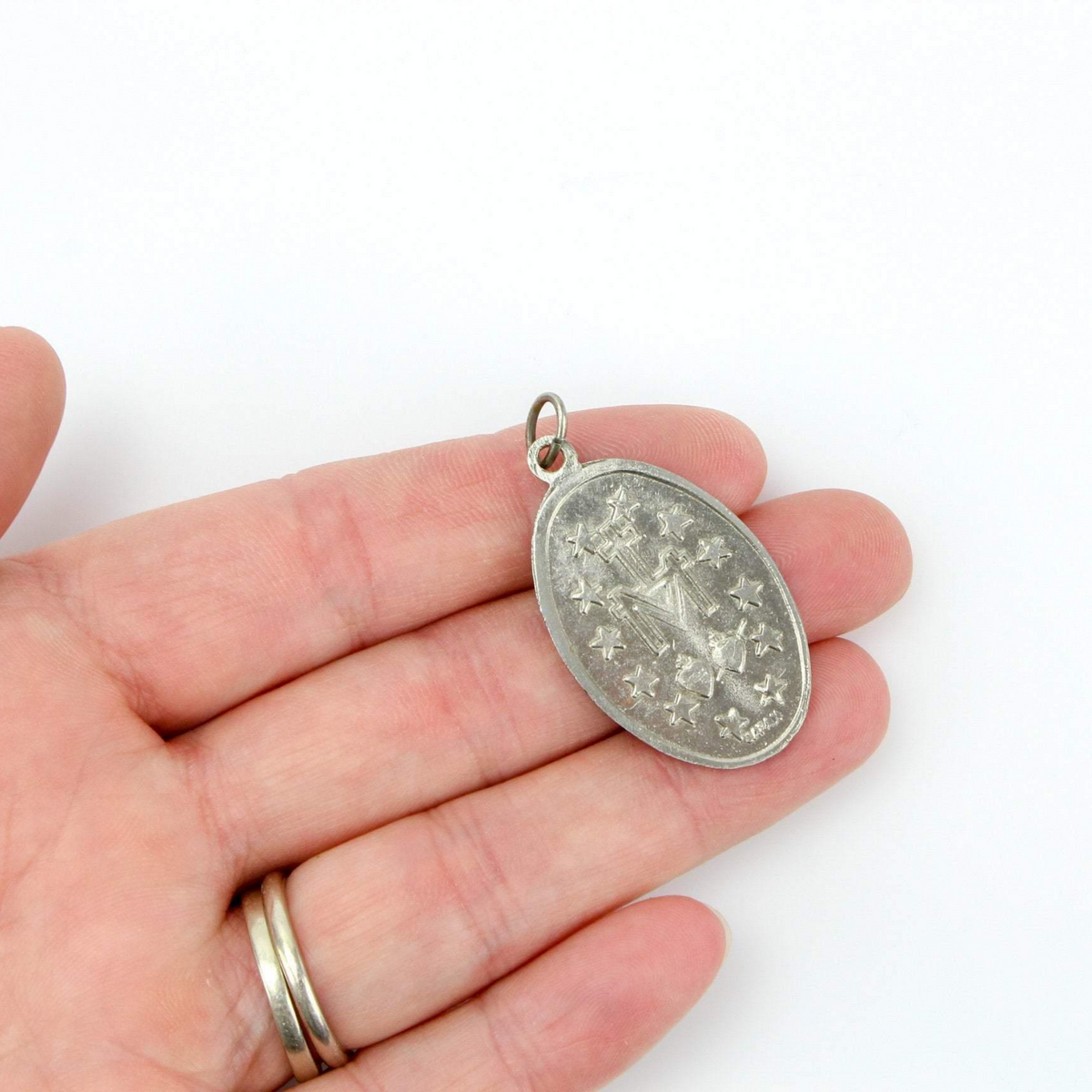 Vintage Mid Century Miraculous Medal - Blessed Virgin Mary Devotional Medal